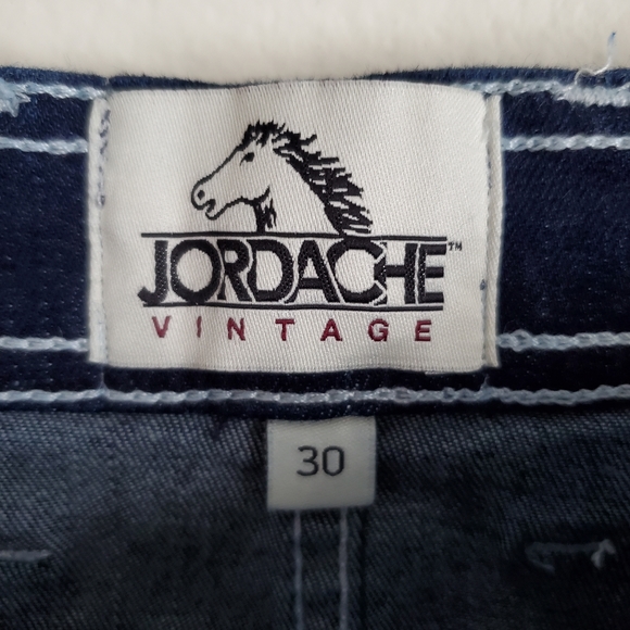 Jordache Vintage High Rise Heather Straight Leg Jeans Size 30 Dark Blue Denim - Picture 5 of 10